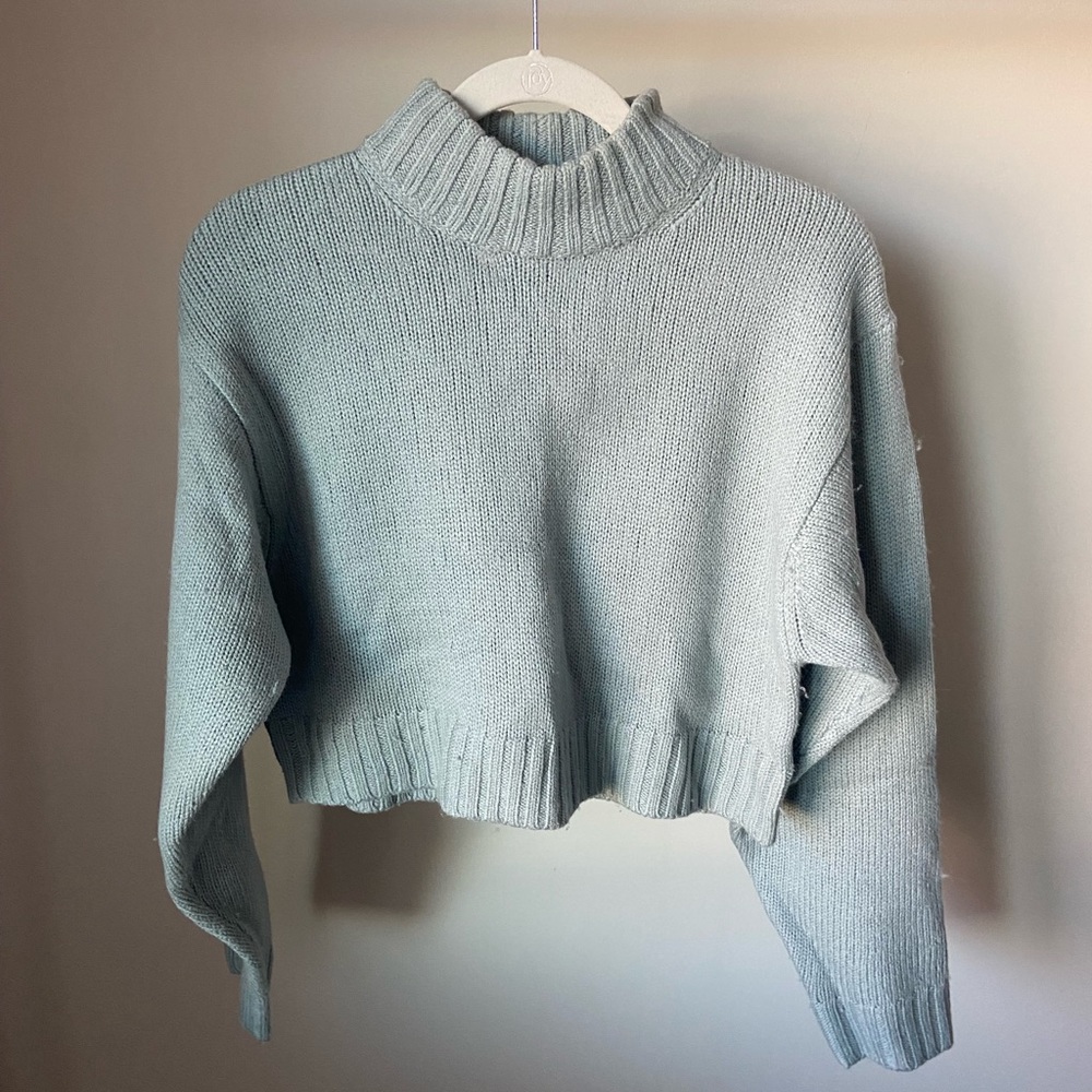 Aritzia Light Blue Turtleneck Sweater 100% Merino wool